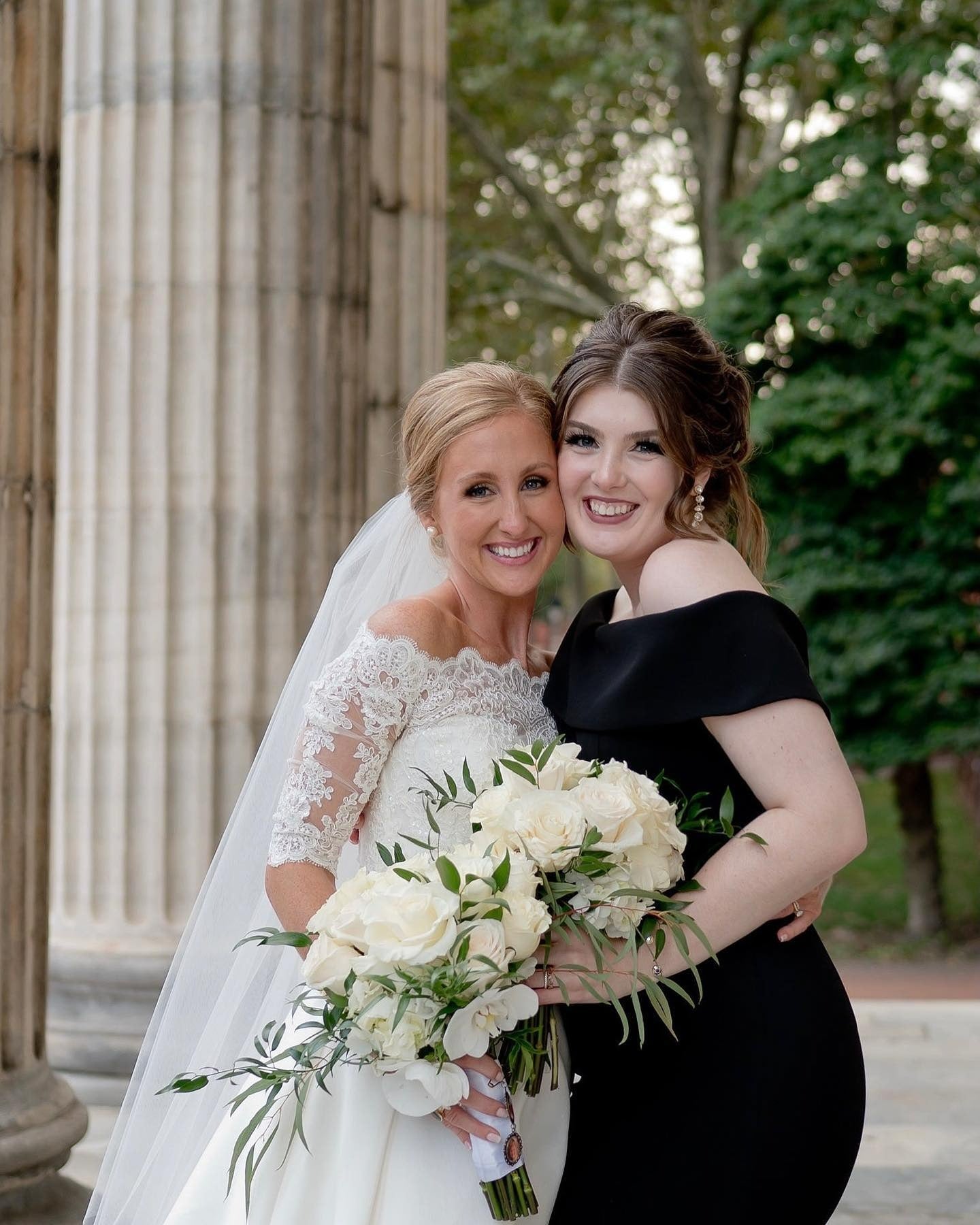 Cheap Black Satin Bridesmaid Dress Off the Shoulder with Slit