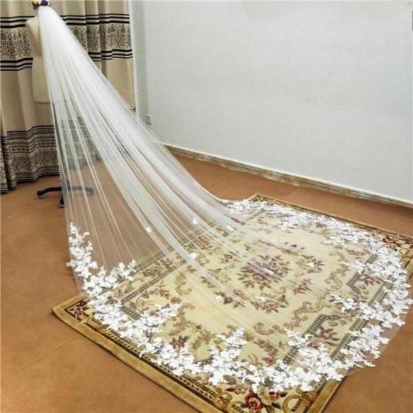 Cheap Lace Wedding Veil 3M One Layer With Comb Veil