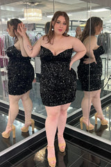Barato Lantejoula Sereia 2025 Vestidos de Baile Apertado Mini Sexy Cocktail Dress