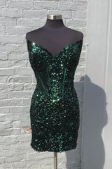 Barato Lantejoula Sereia 2025 Vestidos de Baile Apertado Mini Sexy Cocktail Dress