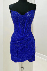 Barato Lantejoula Sereia 2025 Vestidos de Baile Apertado Mini Sexy Cocktail Dress