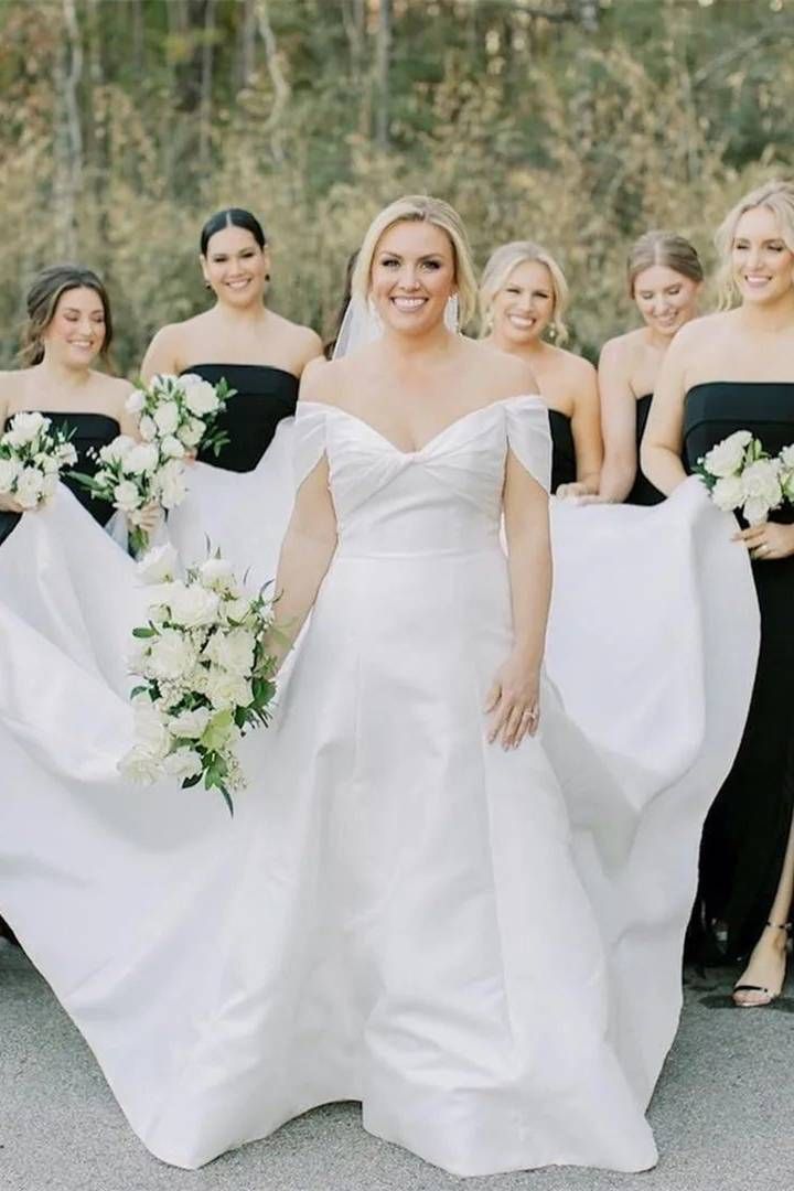 Cheap Strapless Black Bridesmaid Dress Long with Slit