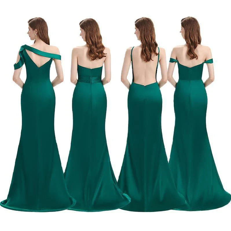 Sexy Sage Green Wedding Guest Dress Mermaid Mismatched Bridesmaid Gown Long - MyChicDress