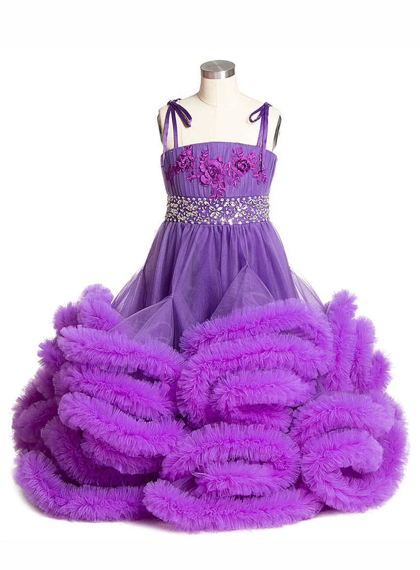 Cloud Flower Girls Dresses for Weddings Party Tulle Kids Birthday Gowns