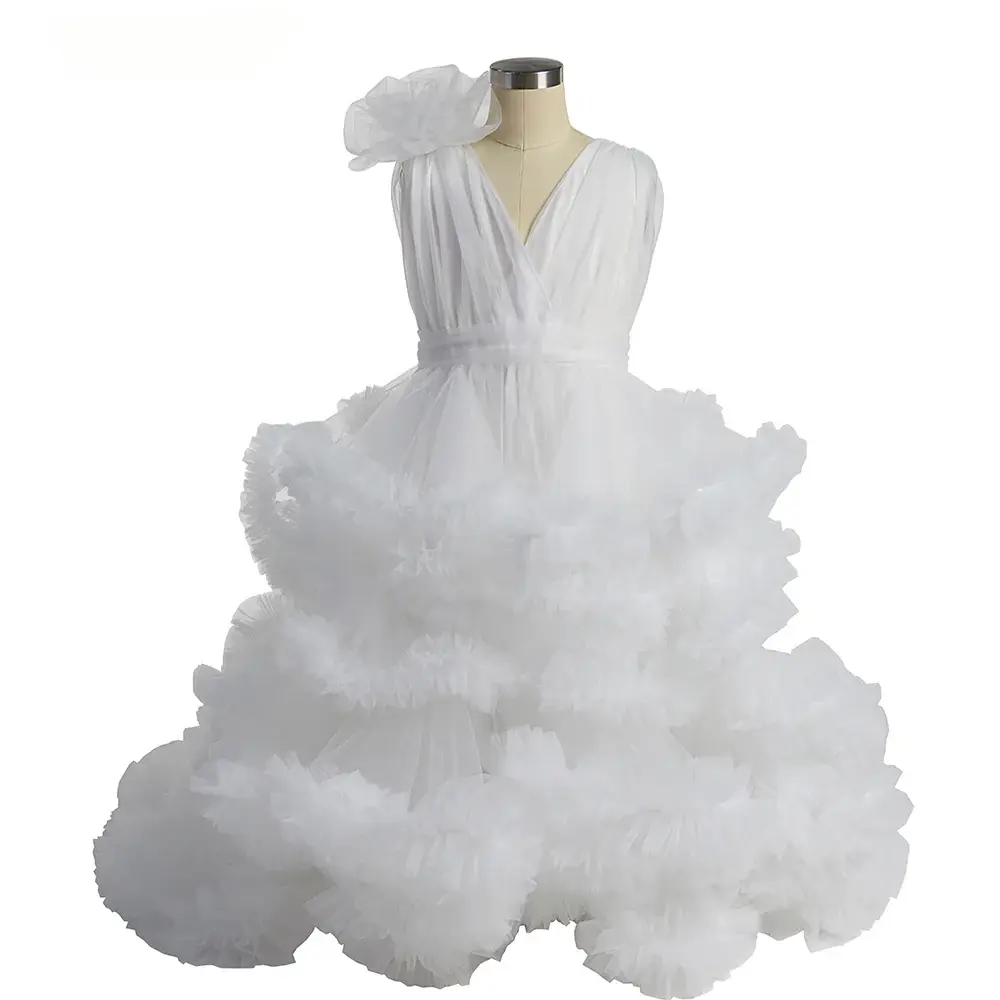 Cloud Ruffles Little Flower Girls Dresses Baby Shower Photoshoot Mychicdress