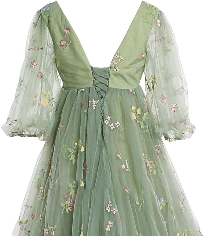 Embroidery Maternity Photoshoot Dress Tulle Robe Pregnancy Baby Shower Gown