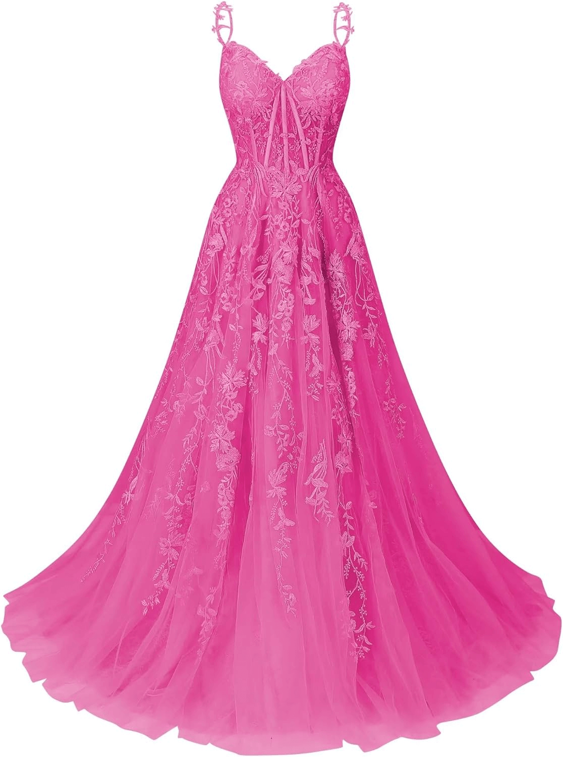 A Line 2025 Lace Violet purple Prom Dresses Lilac Long Formal Dress - MyChicDress