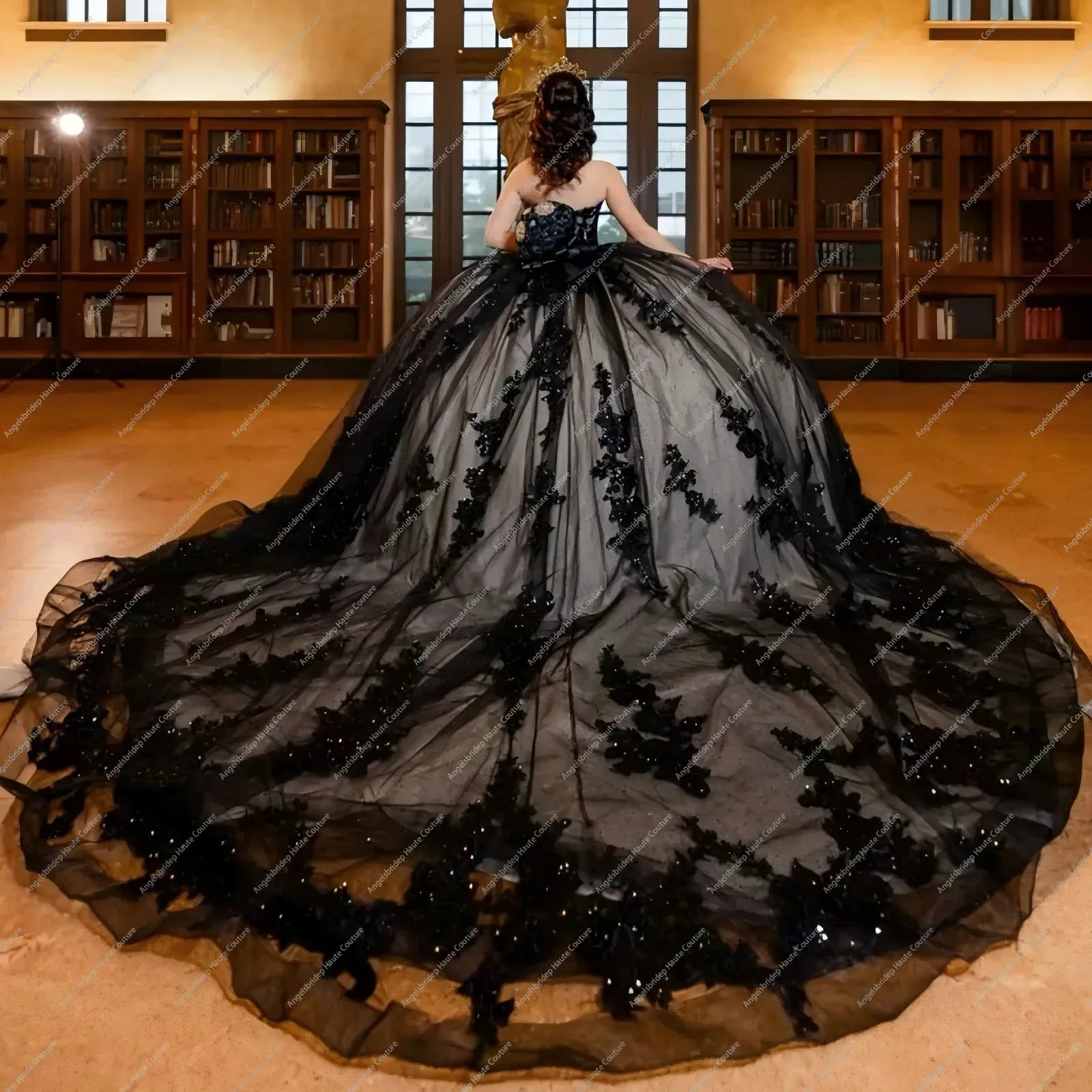 Glitter Lace Black Quince Dresses Corset Appliqued Sweet 16 Dress