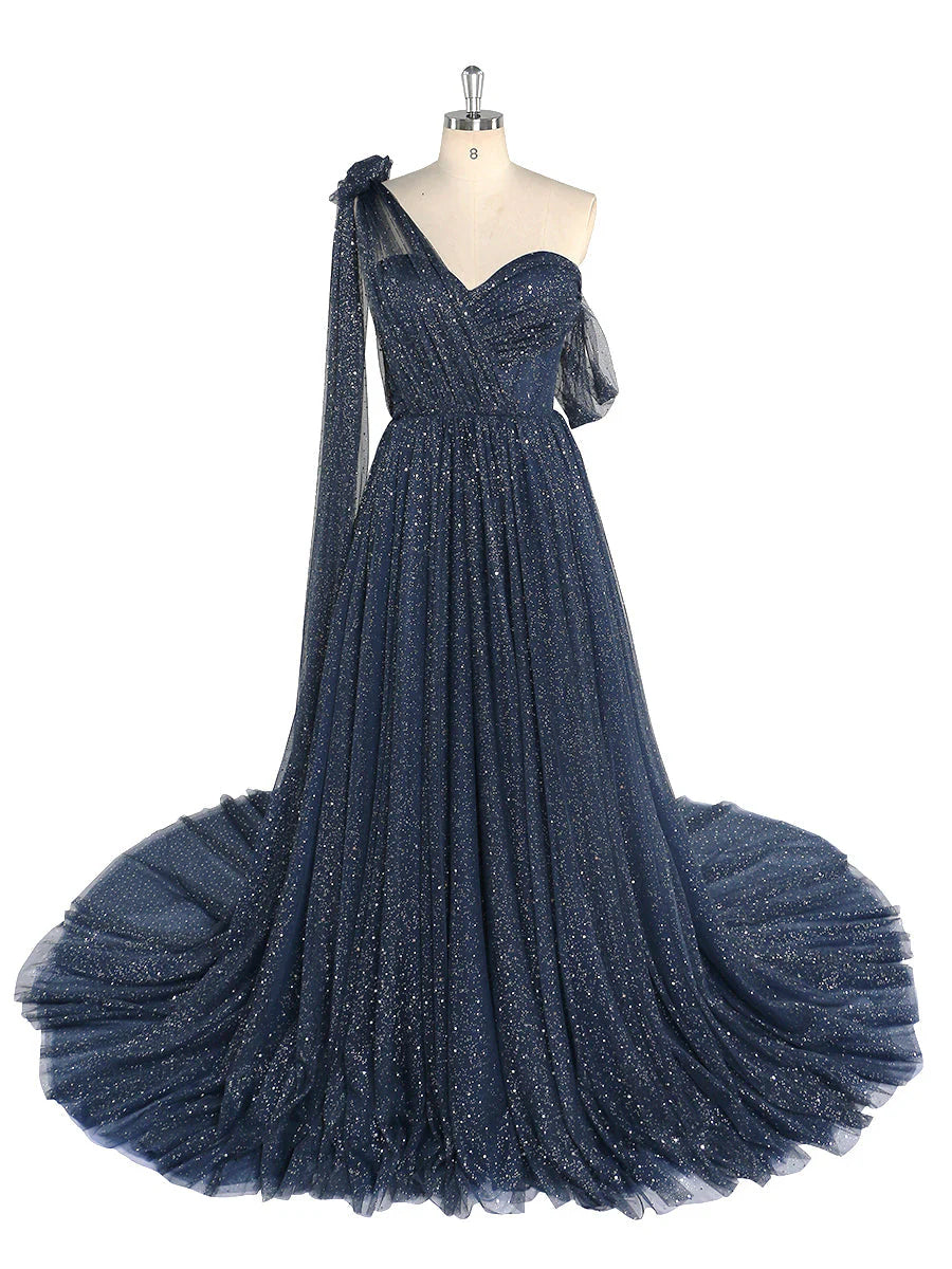 Glitter Starry Women Photography Dress Mesh Long Formal Dress