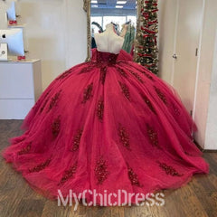 Hot Pink Quinceanera Dress Lace Appliques Beaded Sweet 16 Gown