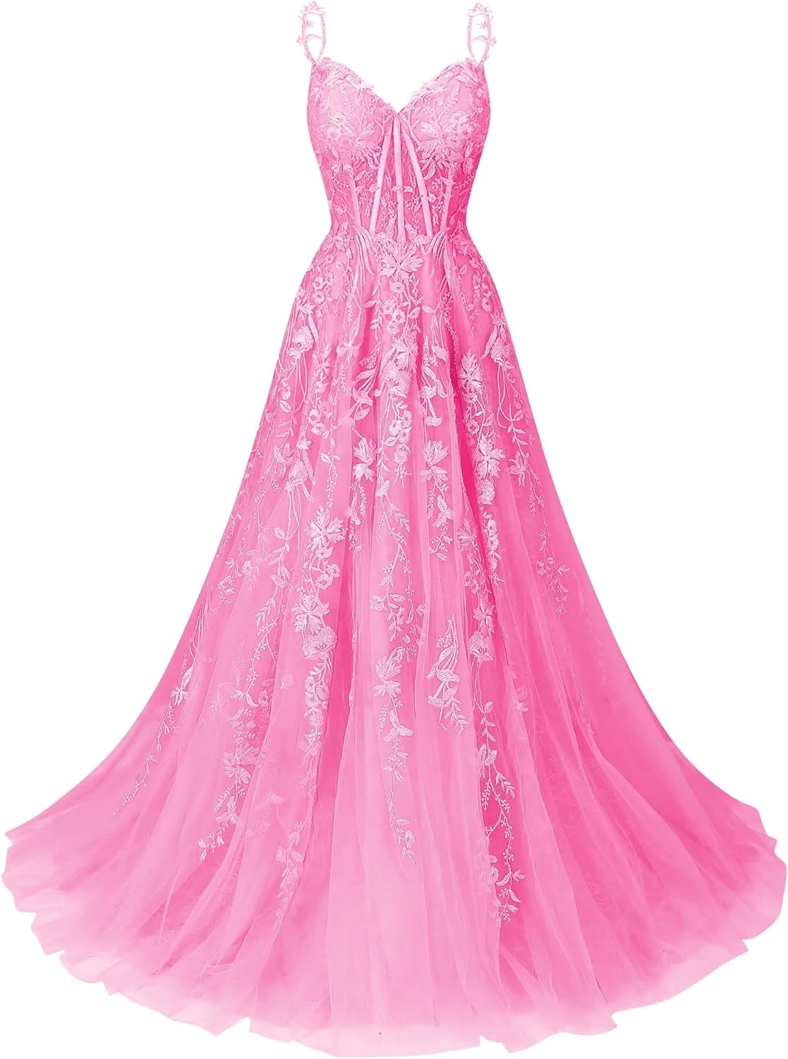 A Line 2025 Lace Violet purple Prom Dresses Lilac Long Formal Dress - MyChicDress