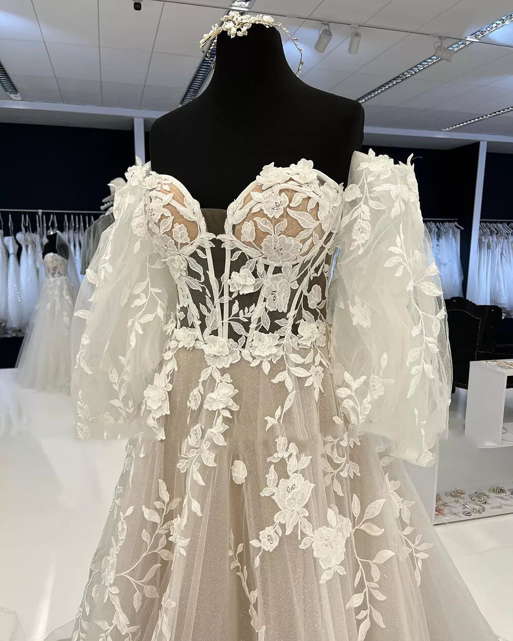 Lace Boho Champagne Beach Wedding Dresses Sweetheart