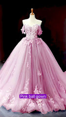  Off the Shoulder Lace Appliques pink Sweet 16 Dresses