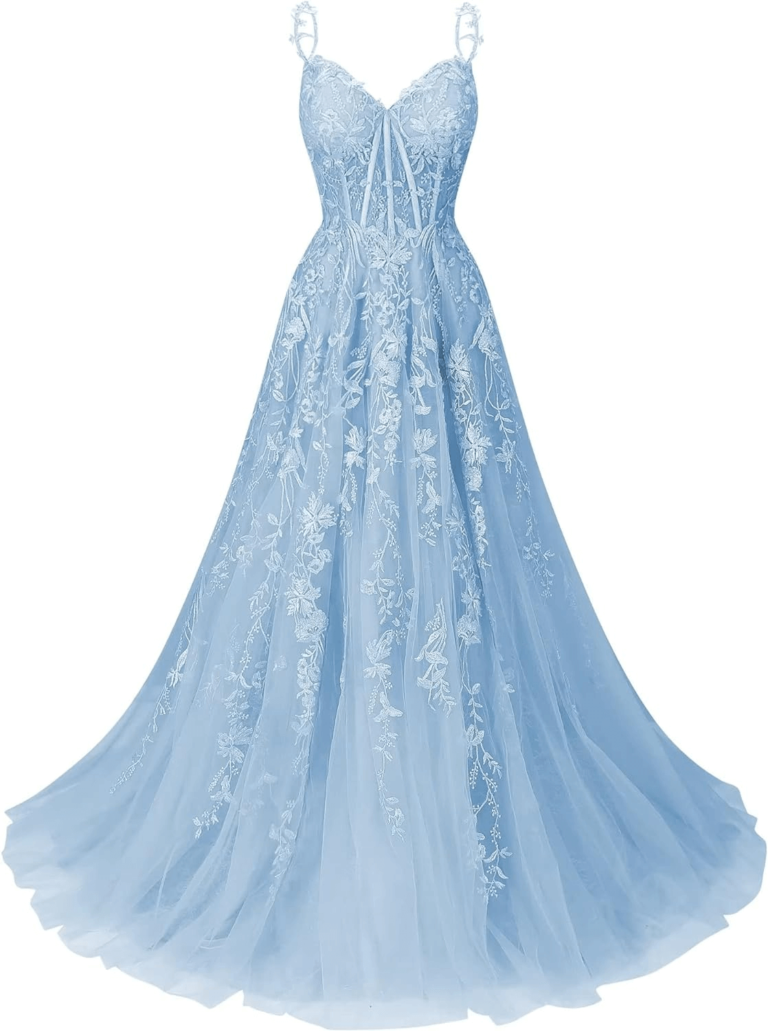 A Line 2025 Lace Violet purple Prom Dresses Lilac Long Formal Dress - MyChicDress