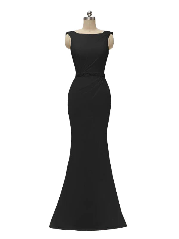 Floor-Length Chiffon Pink Bridesmaid Dress Cheap Sheath/Column Formal Dresses