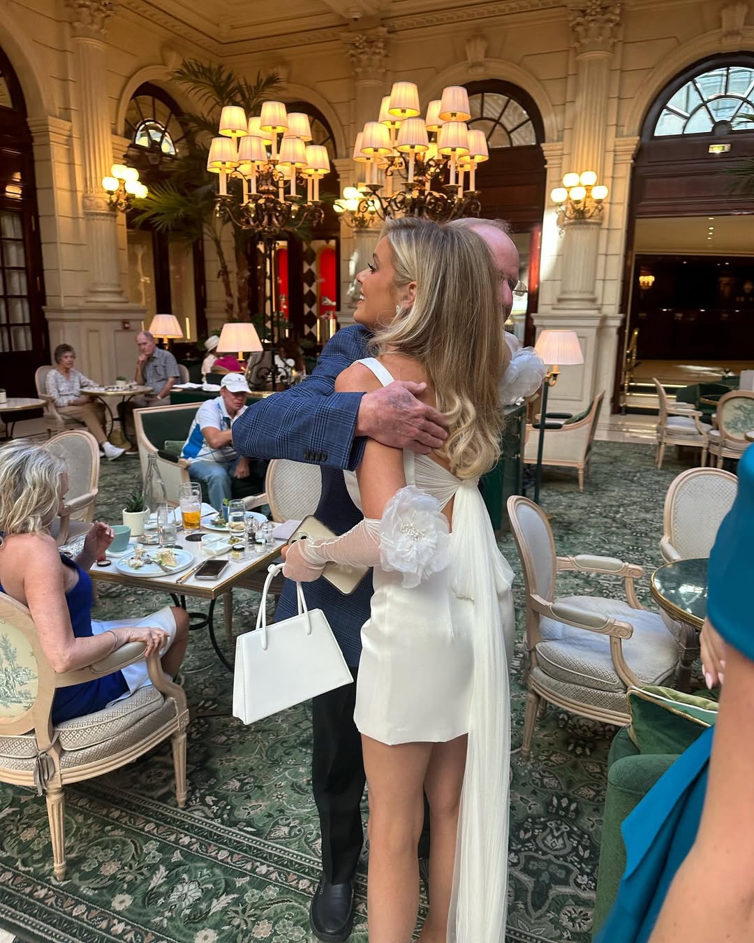 Modern Short Wedding Dress White Satin Square Neck with Sash Back Mychicdress