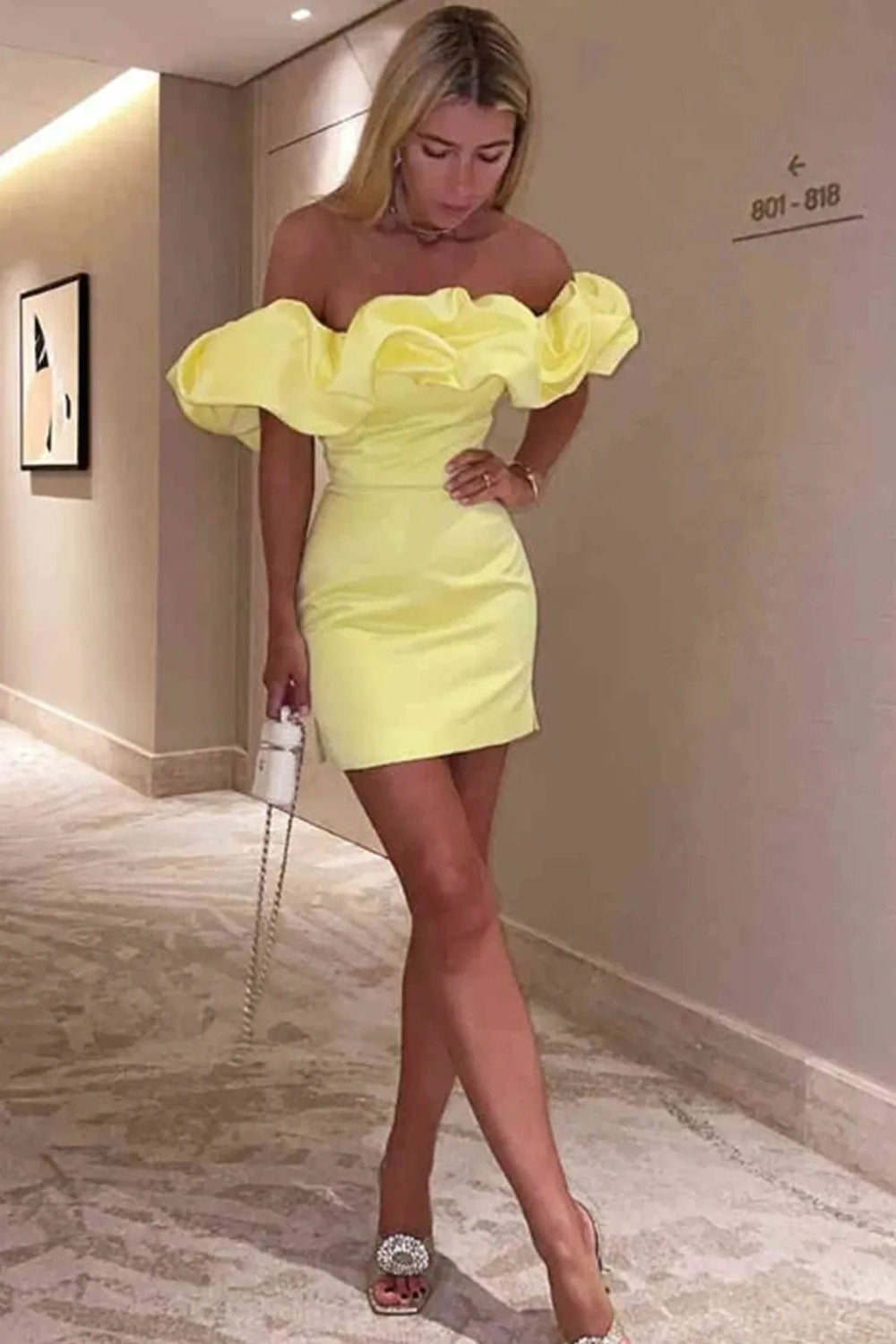 Off Shoulder Pleats Short Homecoming Dresses Satin Summer Party Gowns Mychicdress