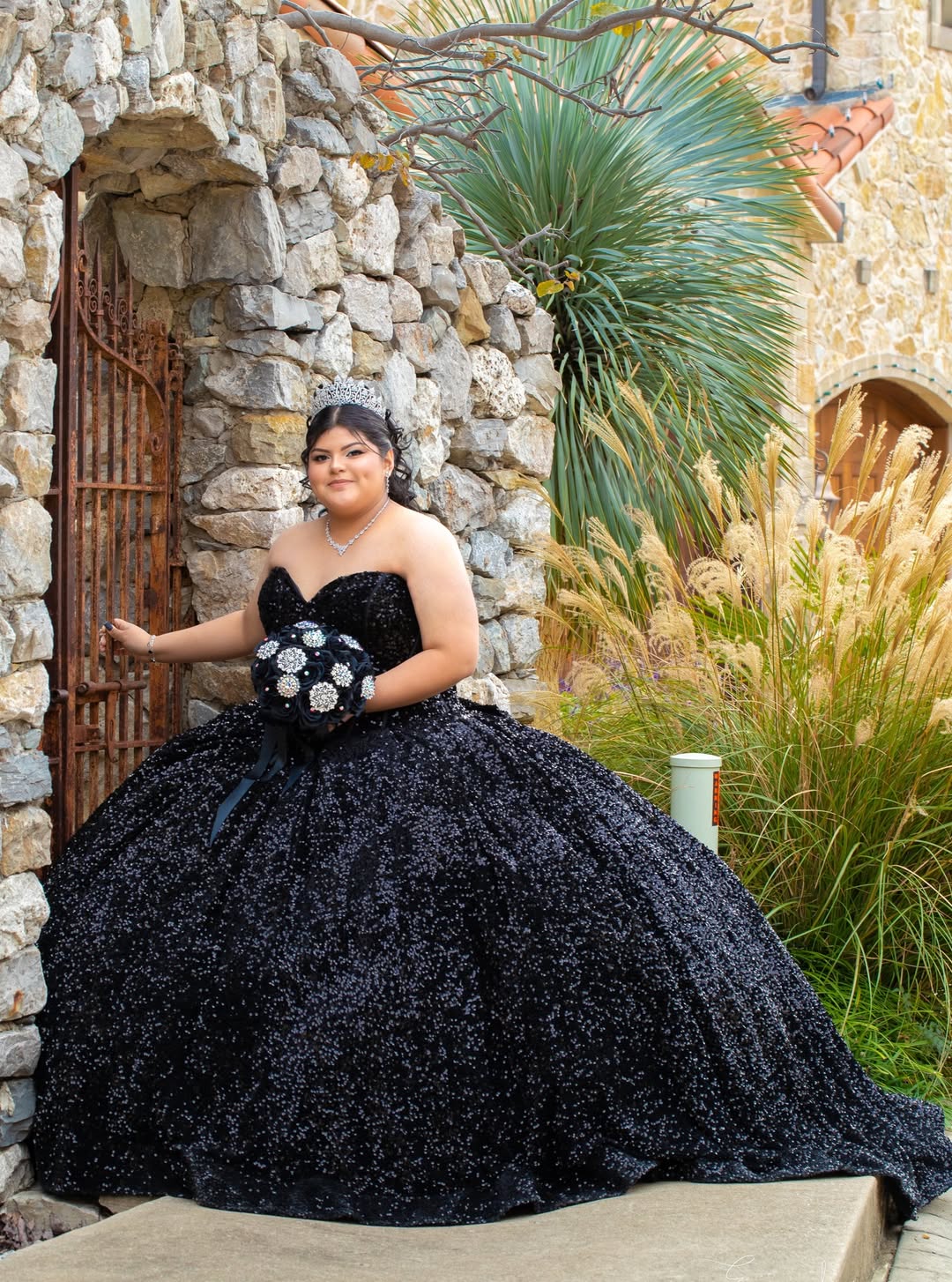 Plus Size Sequin Quinceanera Sweet 16 Dresses with Bubble Sleeves