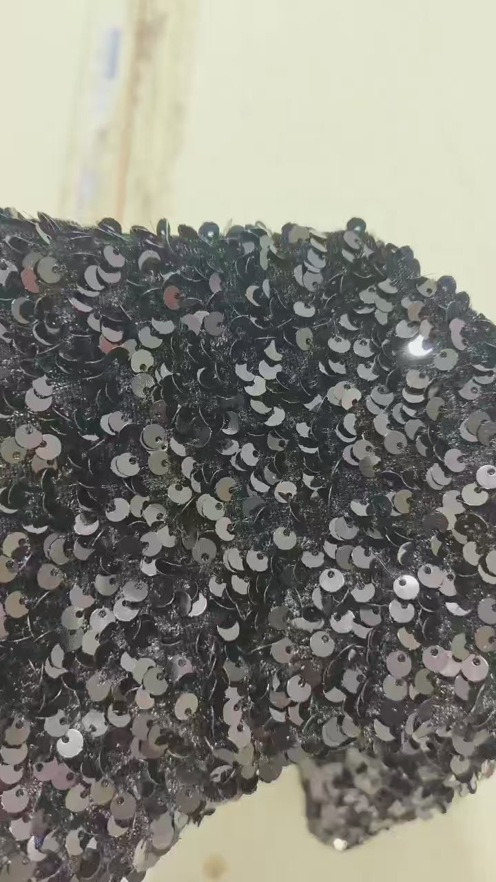 Vestidos de baile de lantejoulas de veludo preto 2025 sereia decote em V vestido formal longo