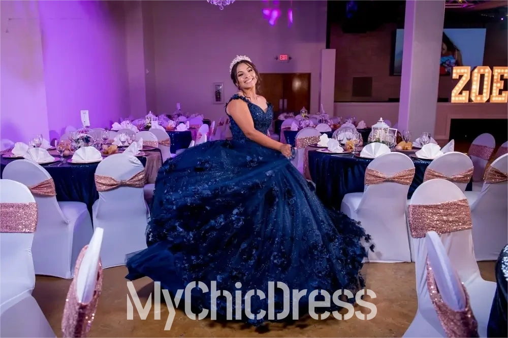 Princess Navy Blue Quinceanera Dress Near me