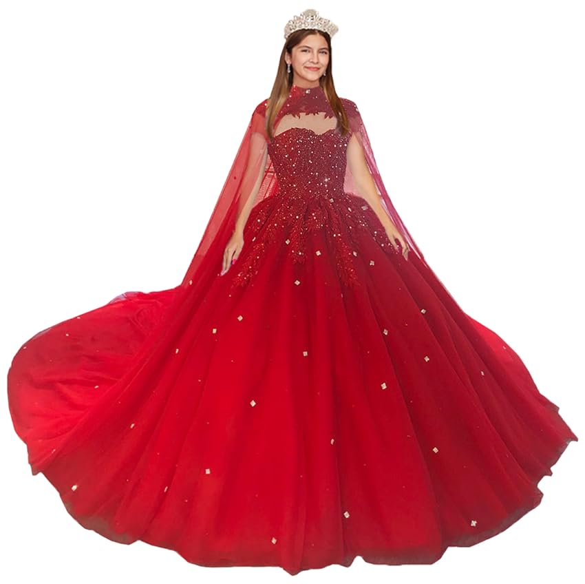 Vestidos de noiva de baile vermelho 2025 com cristais e 16 vestidos de quinceanera