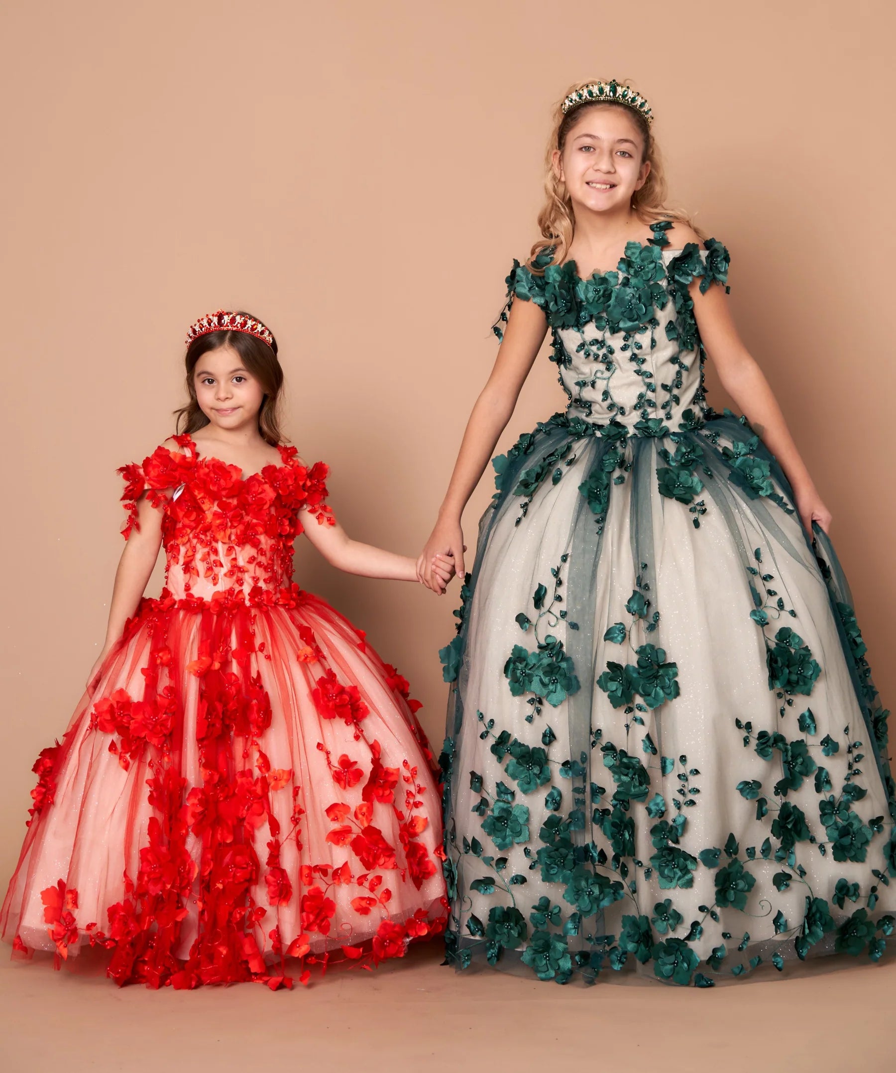 Lindos mini vestidos de quinceanera cor de vinho com flores em 3D para concurso de meninas