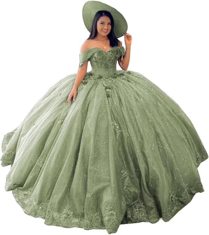 Navy Blue Puffy Sweet 16 Dress Beaded Quinceanera Dresses Off Shoulder