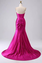 Black Long Prom Dress 2025 Sweetheart Satin Evening Dresses Mermaid