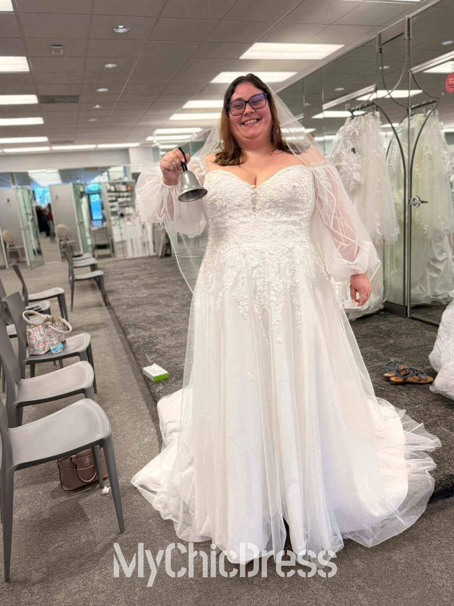 Sheath Plus Size White Wedding Dress Lace Off the Shoulder with Sleeves