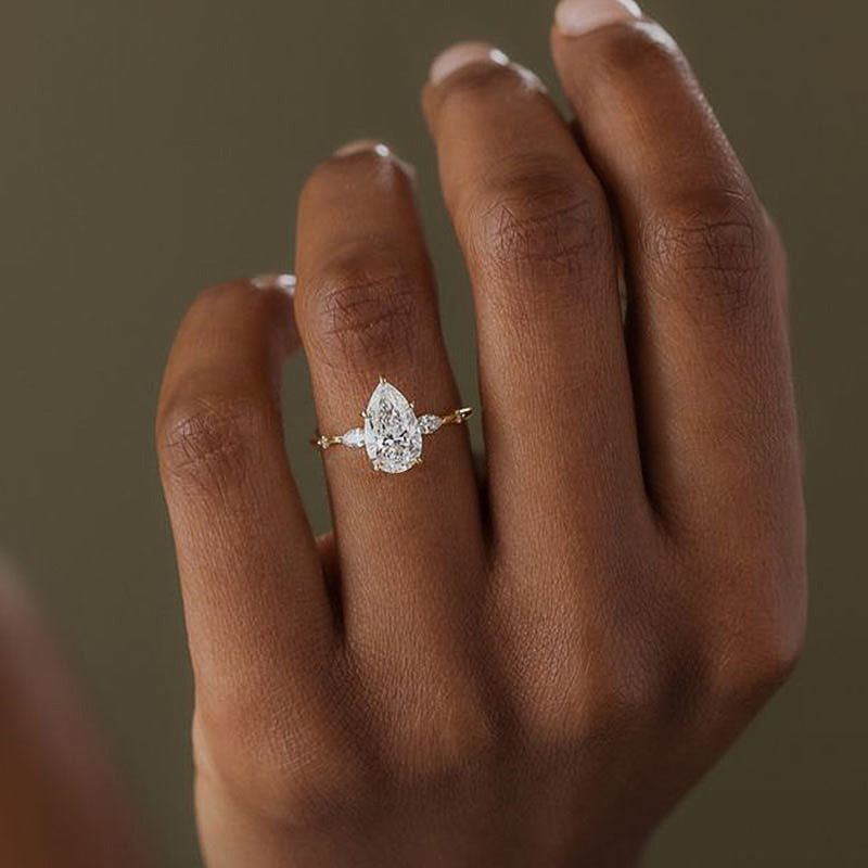 Shop Pear Shaped Diamond Engagement Rings For Women Mychicdress
