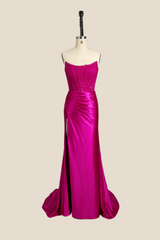 Strapless Red Lace 2025 Prom Dresses Satin Mermaid Evening Gown UK