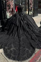 Sparkly Black Quinceanera Dress Sequins Ball Gown for Sweet 16