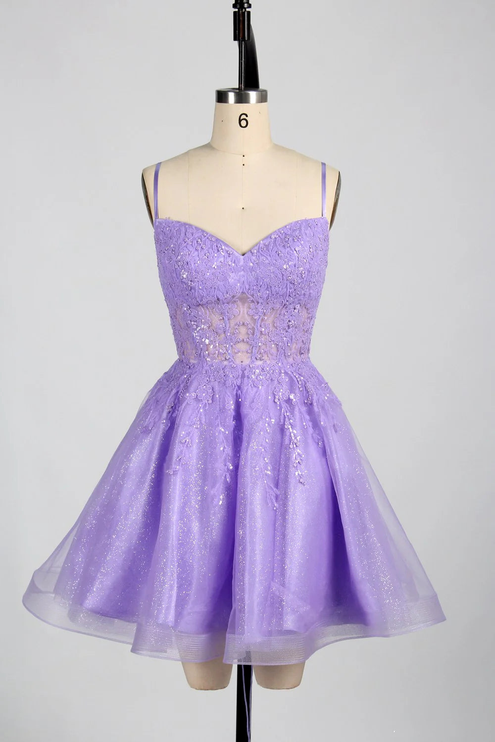 Wholesale Sparkling Short Sequin lilac Homecoming Dress