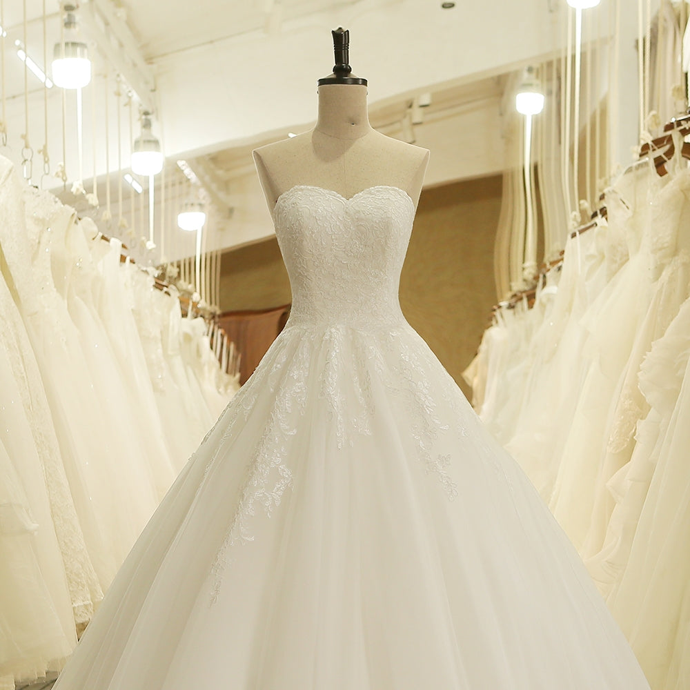 A Line Sweetheart Lace Vintage Bridal Wedding Dresses Lace Up - MyChicDress
