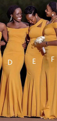 African Girl Yellow Wedding Guest Dress Cheap Mismatched Bridesmaid Dresses MyChicDress