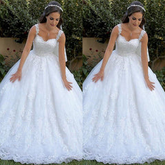 Floor Length Sleeveless Mermaid Lace Ball Gown Wedding Dress