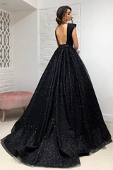 Cheap Black Sequin Prom Dresses 2025 Long Evening Formal Dresses UK MyChicDress