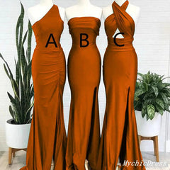 Cheap Burnt Orange Bridesmaid Dresses Mermaid Mismatched Wedding Guest Dress MyChicDress