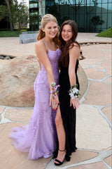 Cheap Lilac Lace Prom Dresses 2025 Mermaid Backless Violet Formal Dresses Outfits MyChicDress