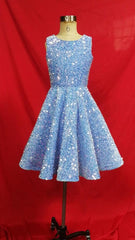 Cheap Sparkle Light Blue Flower Girl Dresses Sequin Wedding Party Dress MyChicDress