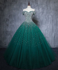 Emerald Green Sequin Prom Dresses Beaded Quinceanera Dresses, Sweet 16 Dresses MyChicDress