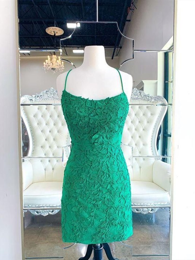 Formal Green Lace Short Homecoming Dresses Graduation Dress MyChicDress