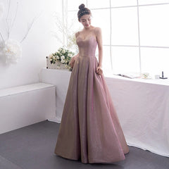 A Line Glitter Prom Dresses Metallic Gowns Spaghetti Straps