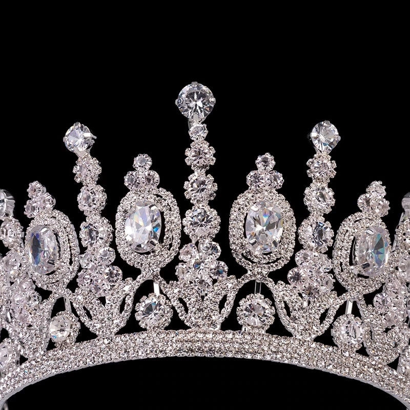 Luxury Elliptical Zircon Bridal Crowns Wedding Party Classical Crown For Women MyChicDress