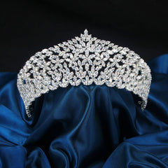 Luxury Silver Wedding Rhinestone Tiara Zirconia Bridal Crowns MyChicDress