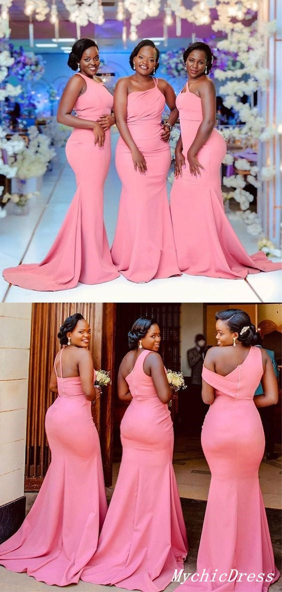 Mismatched Blush Pink Bridesmaid Dresses Mermaid Long Wedding Guest Dress MyChicDress