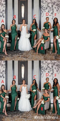 Mismatched Emerald Green Bridesmaid Dresses Mermaid Long Wedding Guest Dress MyChicDress