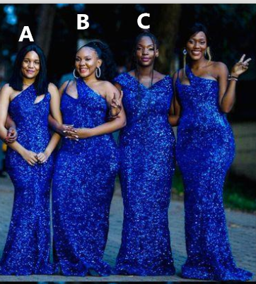 Mismatched Sequins Mermaid Royal Blue Bridesmaid Dresses MyChicDress