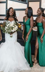 Multiway Elastic Satin Emerald Green Bridesmaid Dresses Mismatched MyChicDress