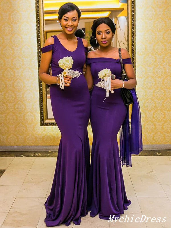 Multiway Purple Bridesmaid Dresses Mermaid African Cheap Long Wedding Party Dresses MyChicDress